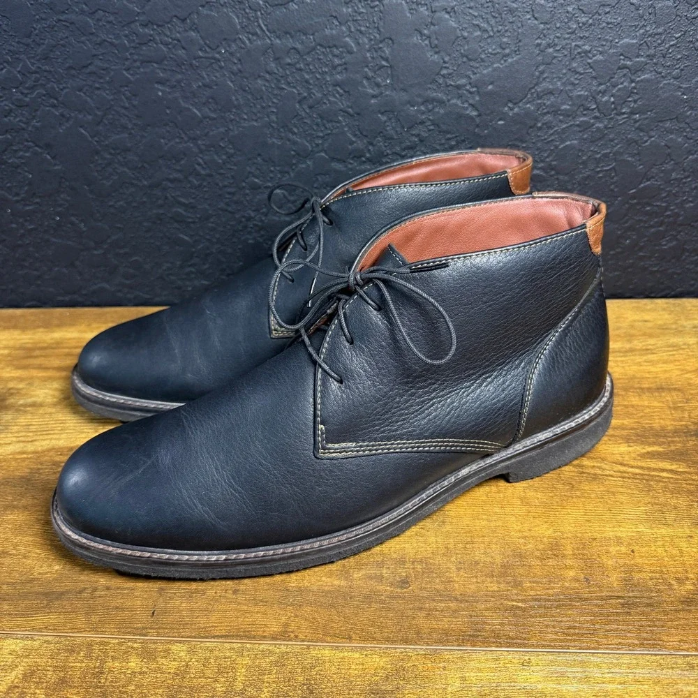 Johnston & Murphy 25-2021 Black Leather Chukka Boots Mens 11M